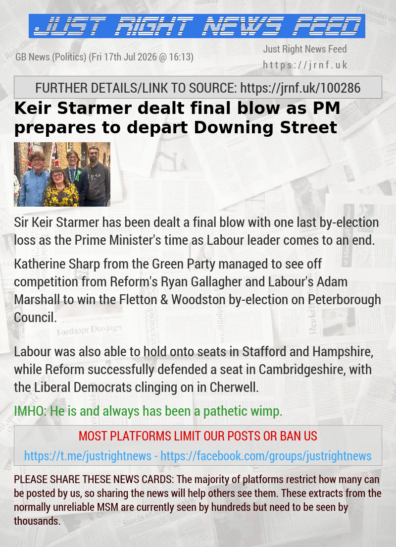 Keir Starmer dealt final blow as PM prepares to depart Downing Street