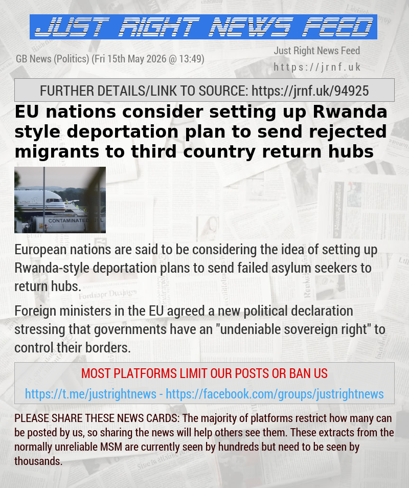 EU nations consider setting up Rwanda—style deportation plan to send rejected migrants to third country return hubs