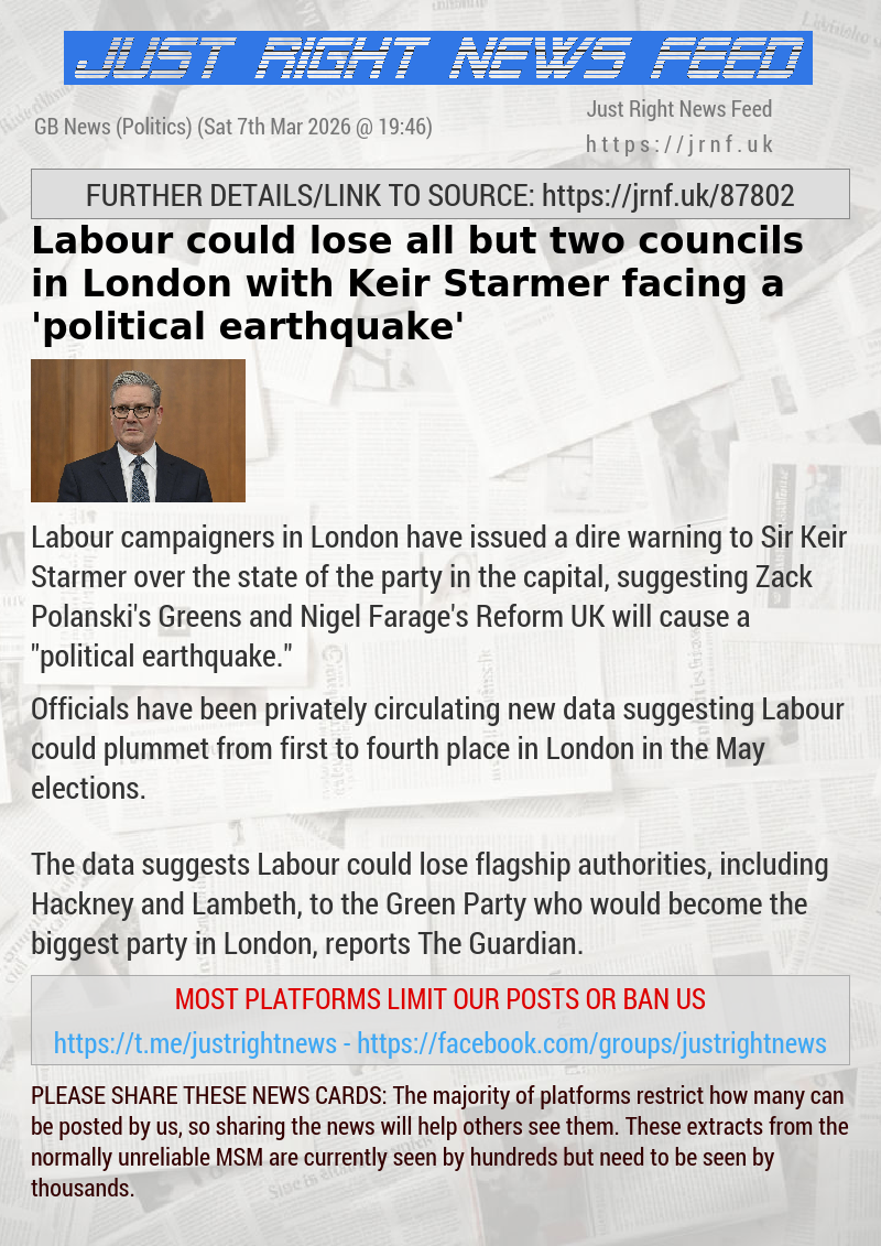 Labour could lose all but two councils in London with Keir Starmer facing a ’political earthquake’