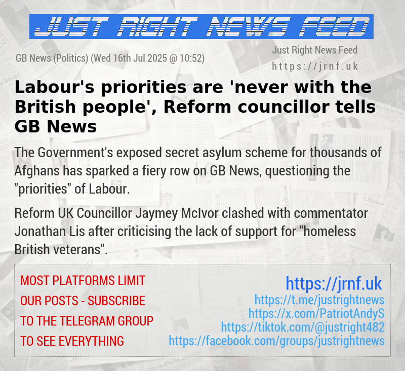 Labour’s priorities are ’never with the British people’, Reform councillor tells GB News
