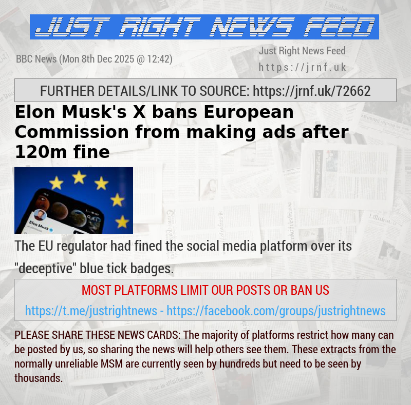 Elon Musk’s X bans European Commission from making ads after €120m fine