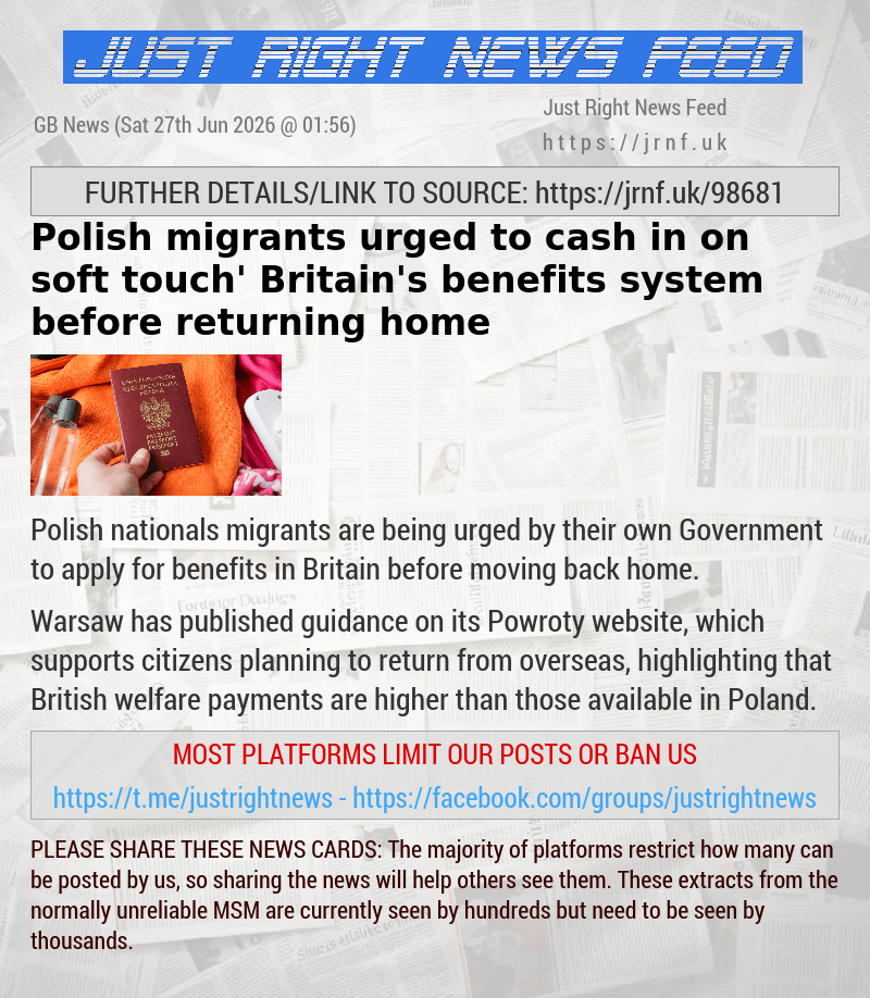 Polish migrants urged to cash in on ‘soft—touch’ Britain’s benefits system before returning home