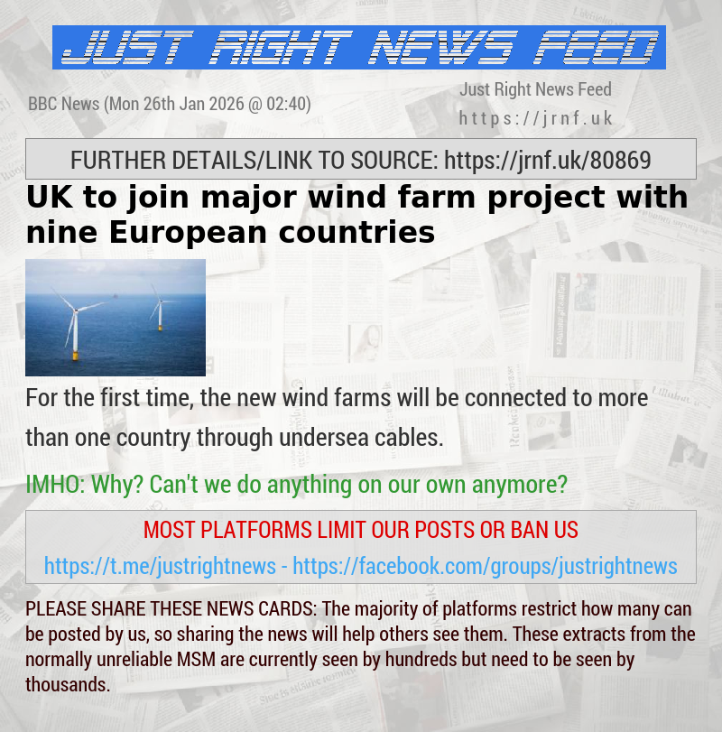 UK to join major wind farm project with nine European countries