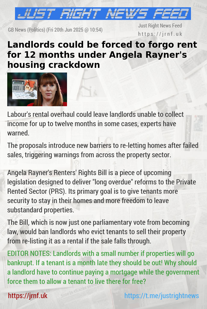 Landlords could be forced to forgo rent for 12 months under Angela Rayner’s housing crackdown