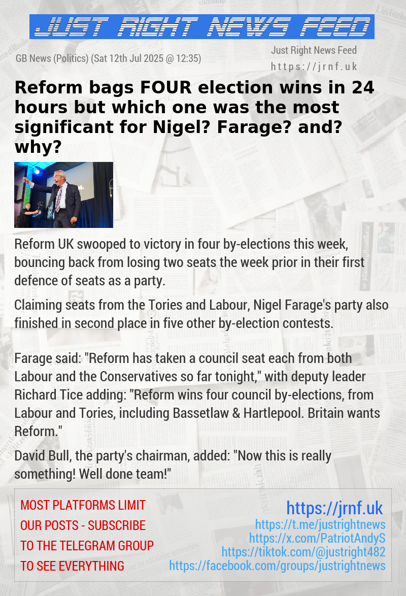 Reform bags FOUR election wins in 24 hours — but which one was the most significant for Nigel Farage and why?
