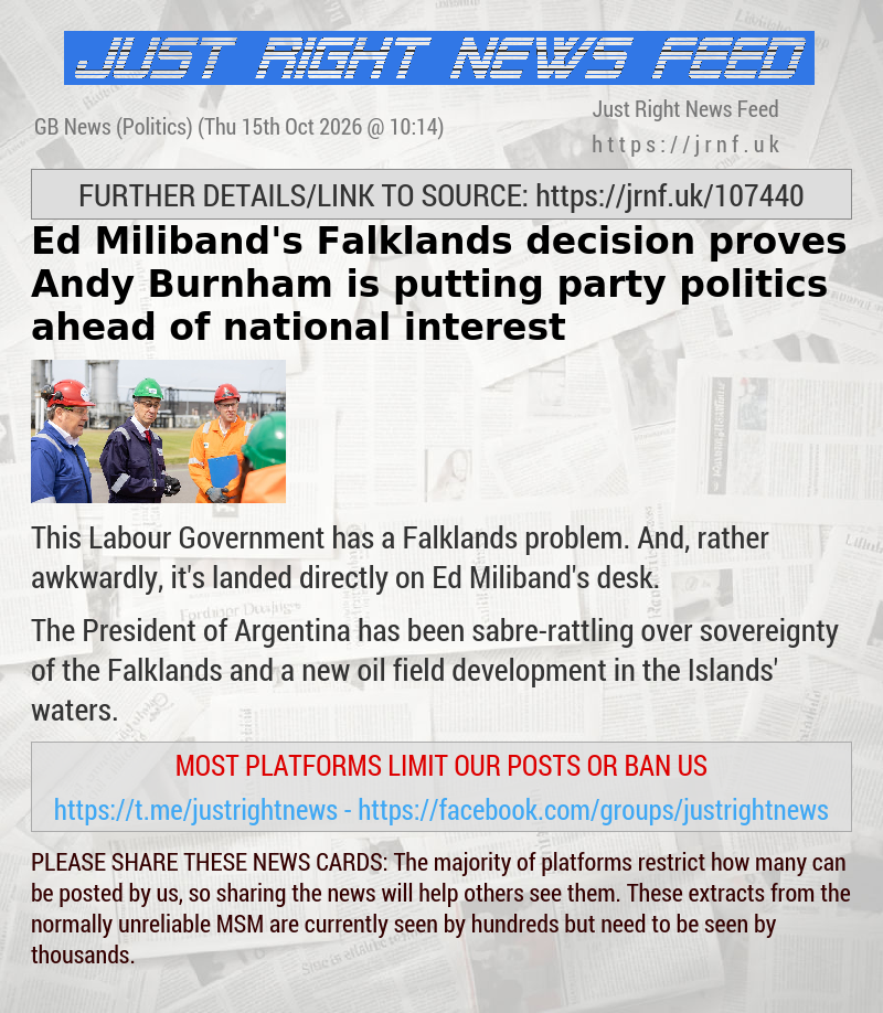 Ed Miliband’s Falklands decision proves Andy Burnham is putting party politics ahead of national interest