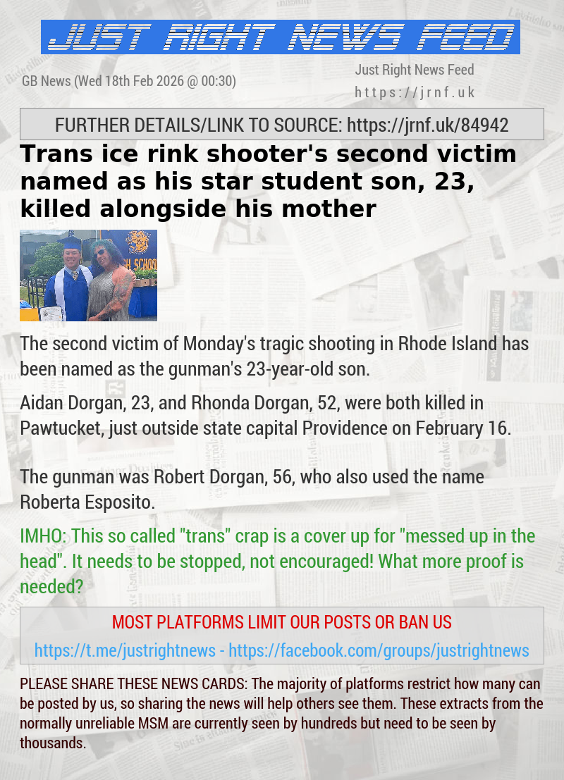 Trans ice rink shooter’s second victim named as his star student son, 23, killed alongside his mother