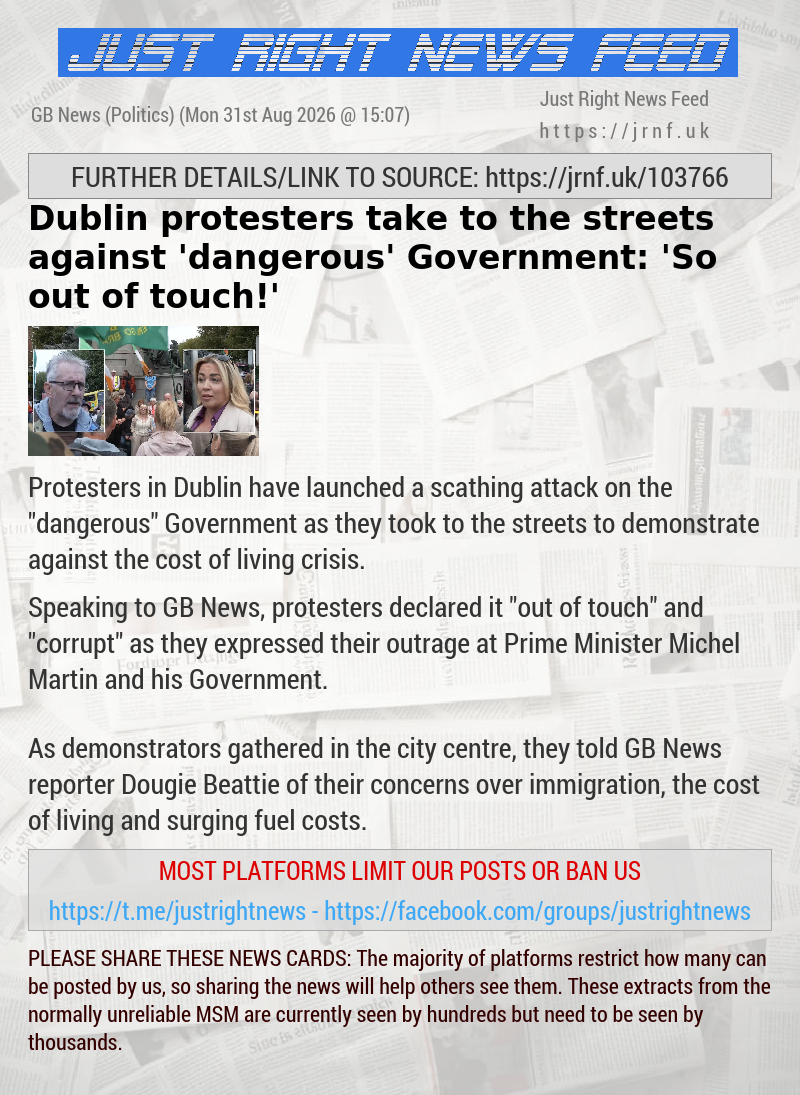 Dublin protesters take to the streets against ’dangerous’ Government: ’So out of touch!’