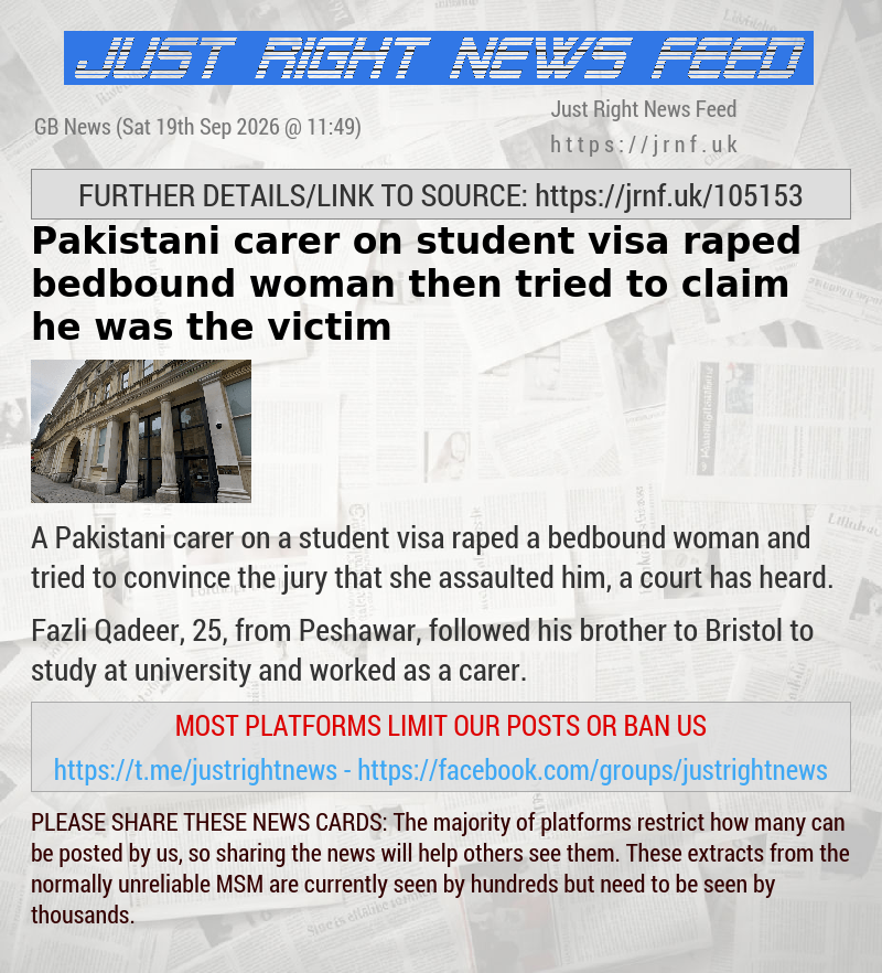 Pakistani carer on student visa raped bedbound woman then tried to claim he was the victim