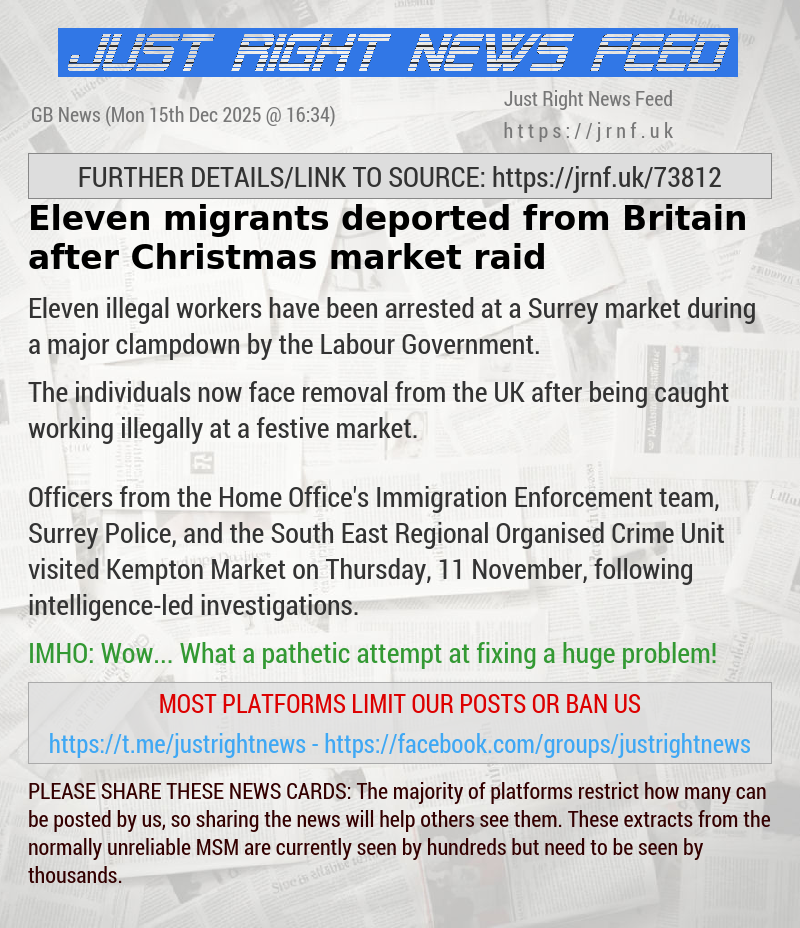 Eleven migrants deported from Britain after Christmas market raid