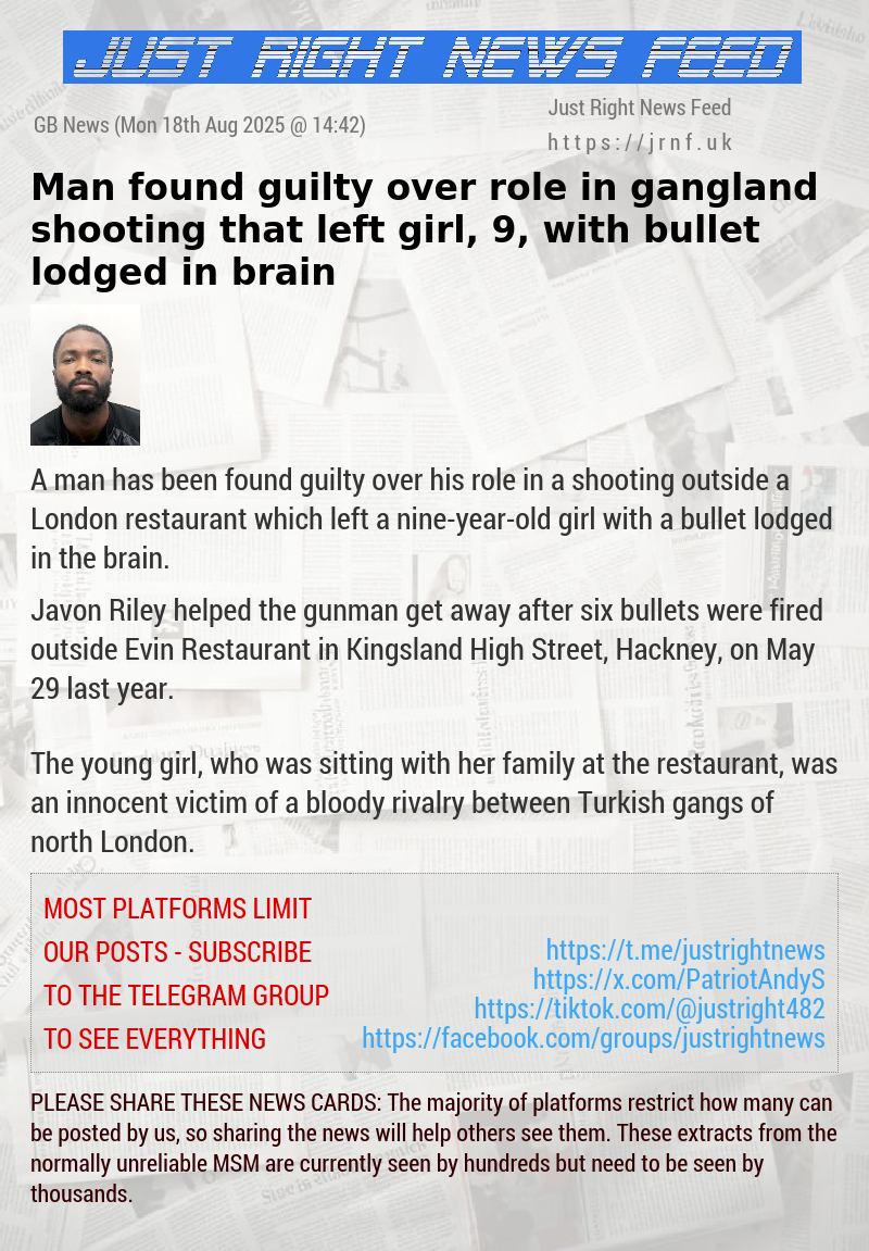 Man found guilty over role in gangland shooting that left girl, 9, with bullet lodged in brain