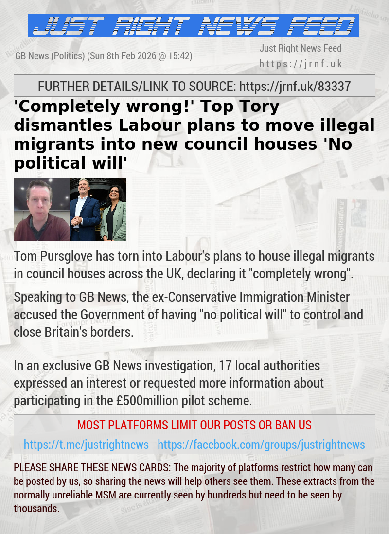 ’Completely wrong!’ Top Tory dismantles Labour plans to move illegal migrants into new council houses — ’No political will’