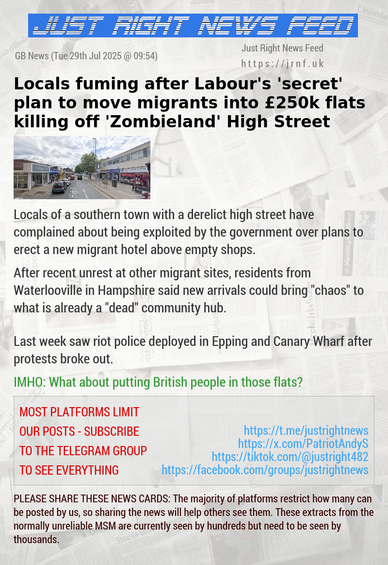 Locals fuming after Labour’s ’secret’ plan to move migrants into £250k flats killing off ’Zombieland’ High Street