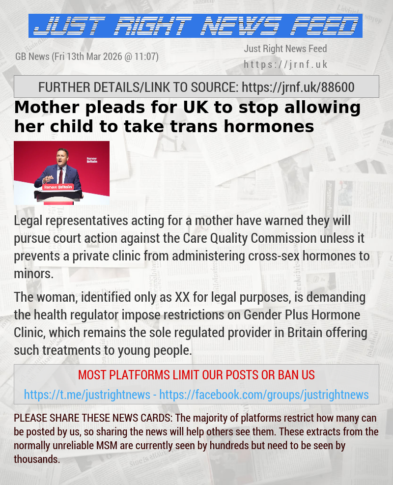 Mother pleads for UK to stop allowing her child to take trans hormones