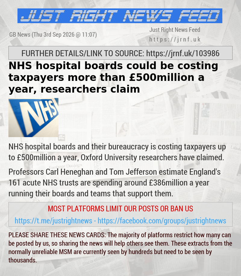 NHS hospital boards could be costing taxpayers more than &pound;500million a year, researchers claim