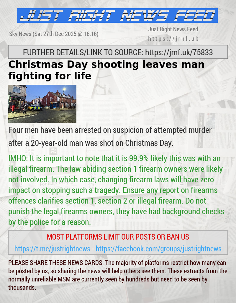 Christmas Day shooting leaves man fighting for life