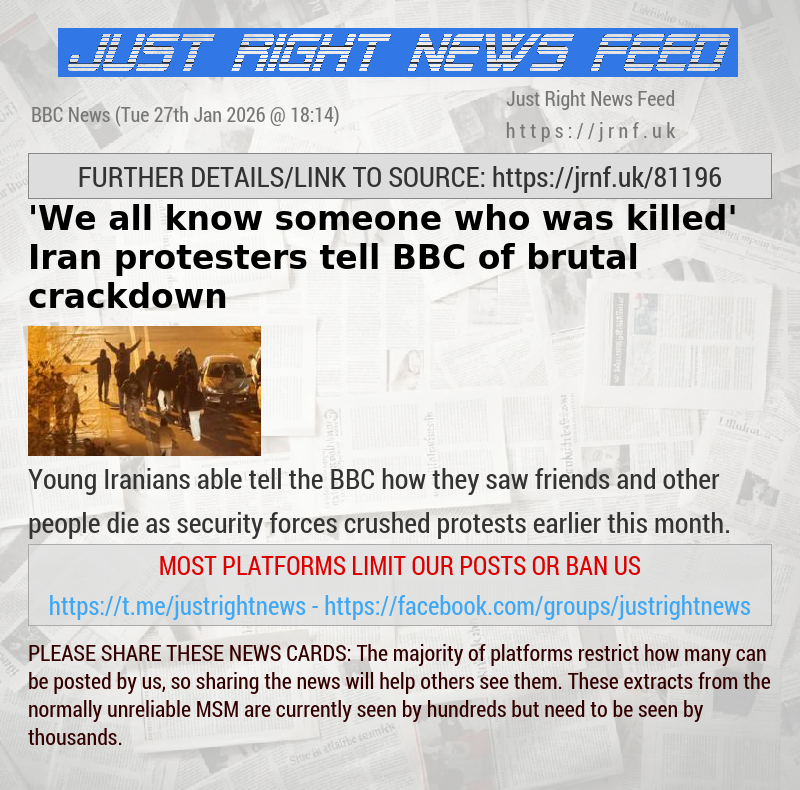 ’We all know someone who was killed’ —  Iran protesters tell BBC of brutal crackdown