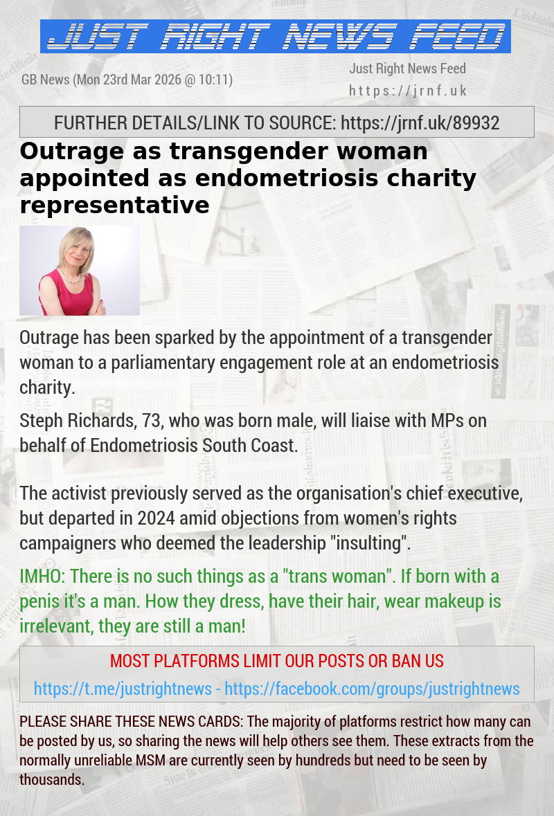 Outrage as transgender woman appointed as endometriosis charity representative