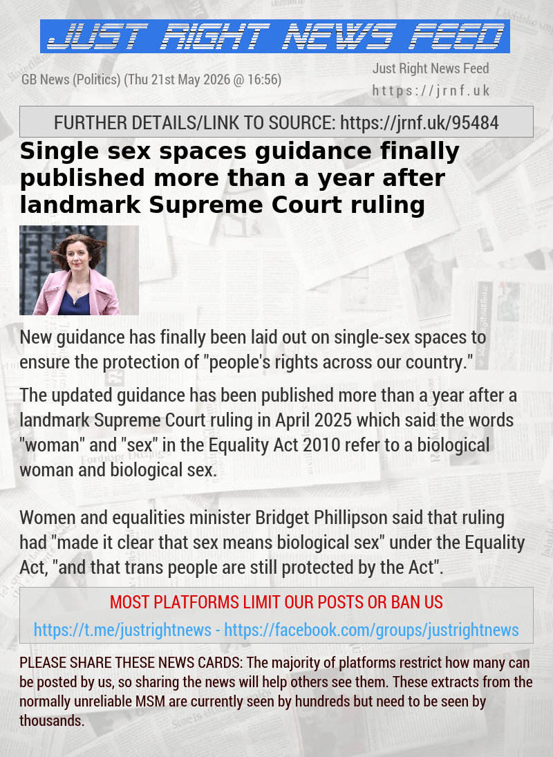 Single—sex spaces guidance finally published more than a year after landmark Supreme Court ruling