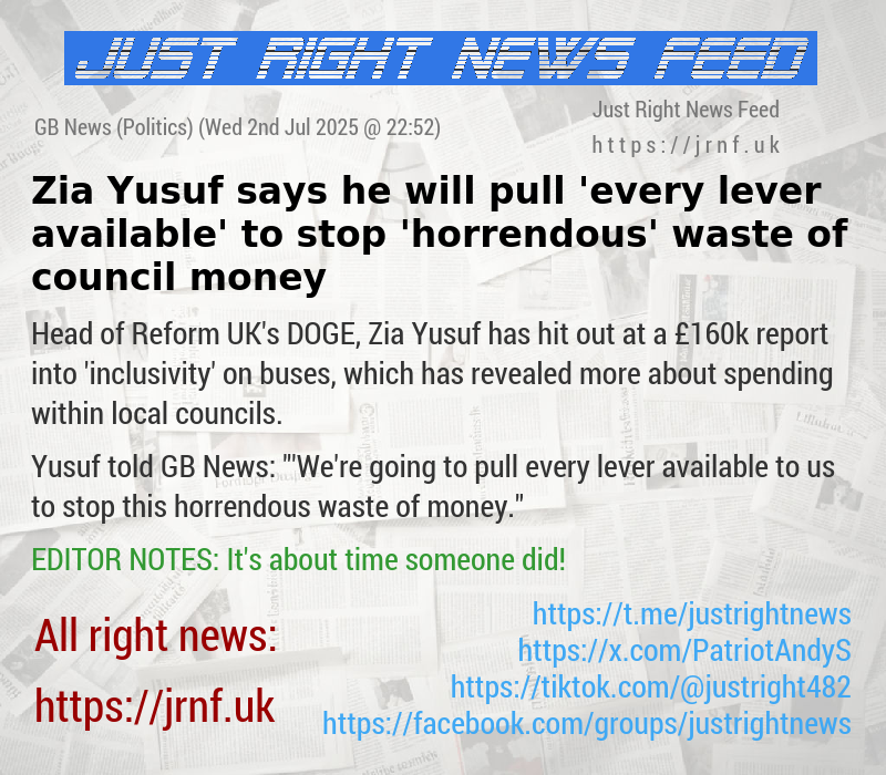 Zia Yusuf says he will pull ’every lever available’ to stop ’horrendous’ waste of council money