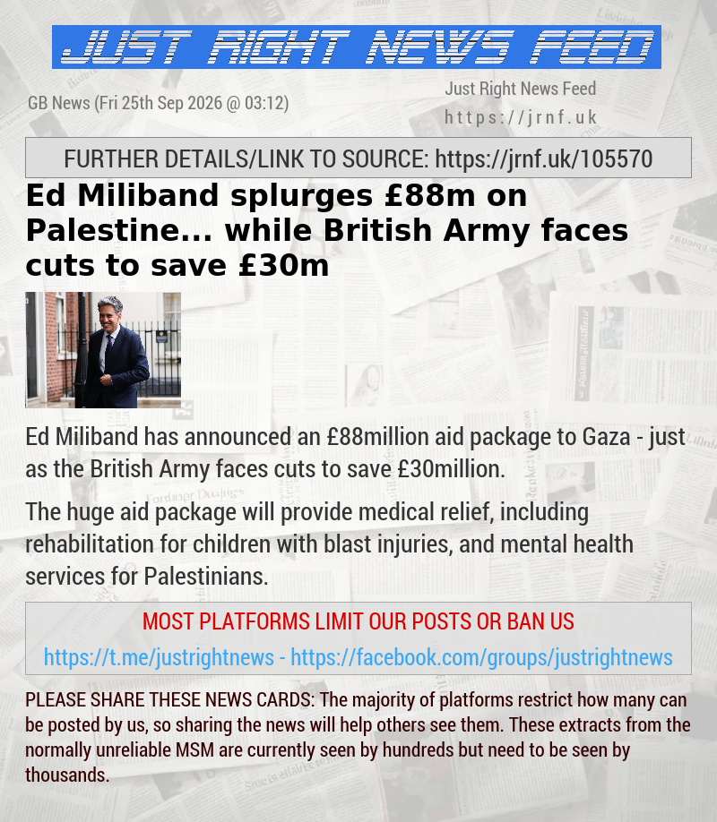 Ed Miliband splurges &pound;88m on Palestine... while British Army faces cuts to save &pound;30m