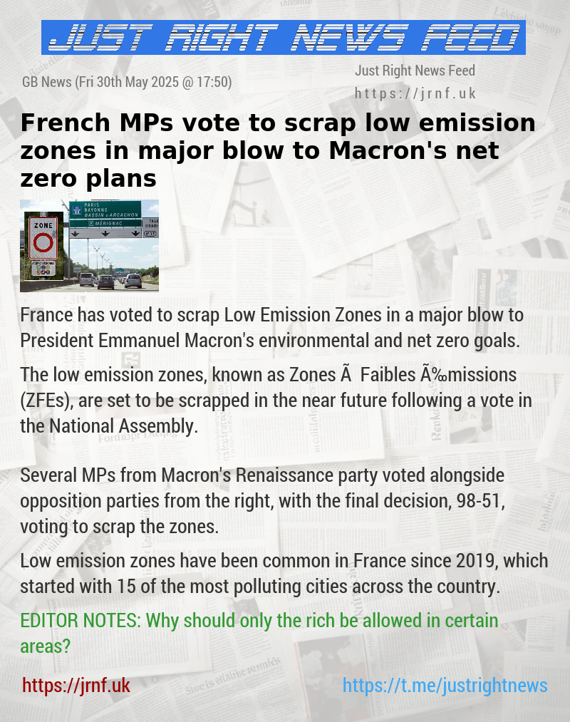 French MPs vote to scrap low emission zones in major blow to Macron’s net zero plans