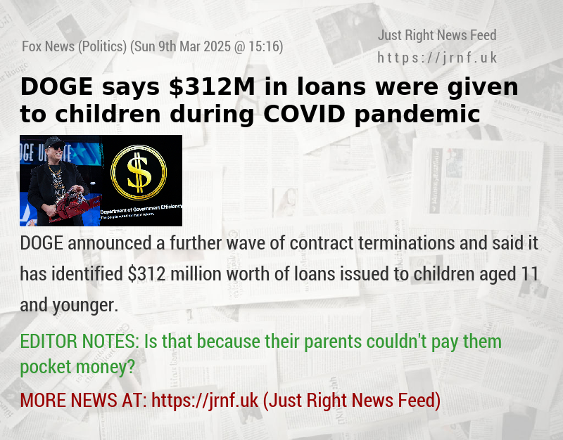 DOGE says $312M in loans were given to children during COVID pandemic