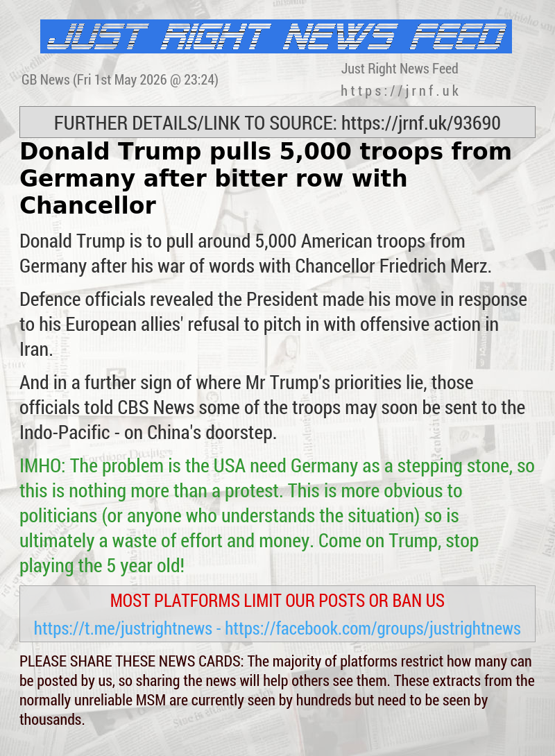 Donald Trump pulls 5,000 troops from Germany after bitter row with Chancellor