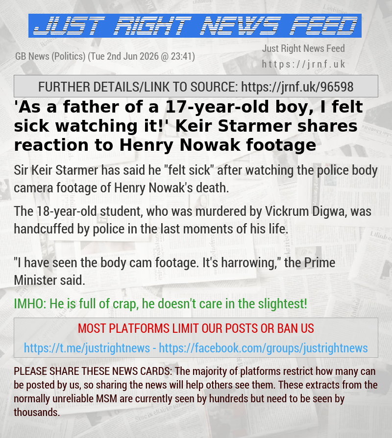‘As a father of a 17—year—old boy, I felt sick watching it!’ Keir Starmer shares reaction to Henry Nowak footage