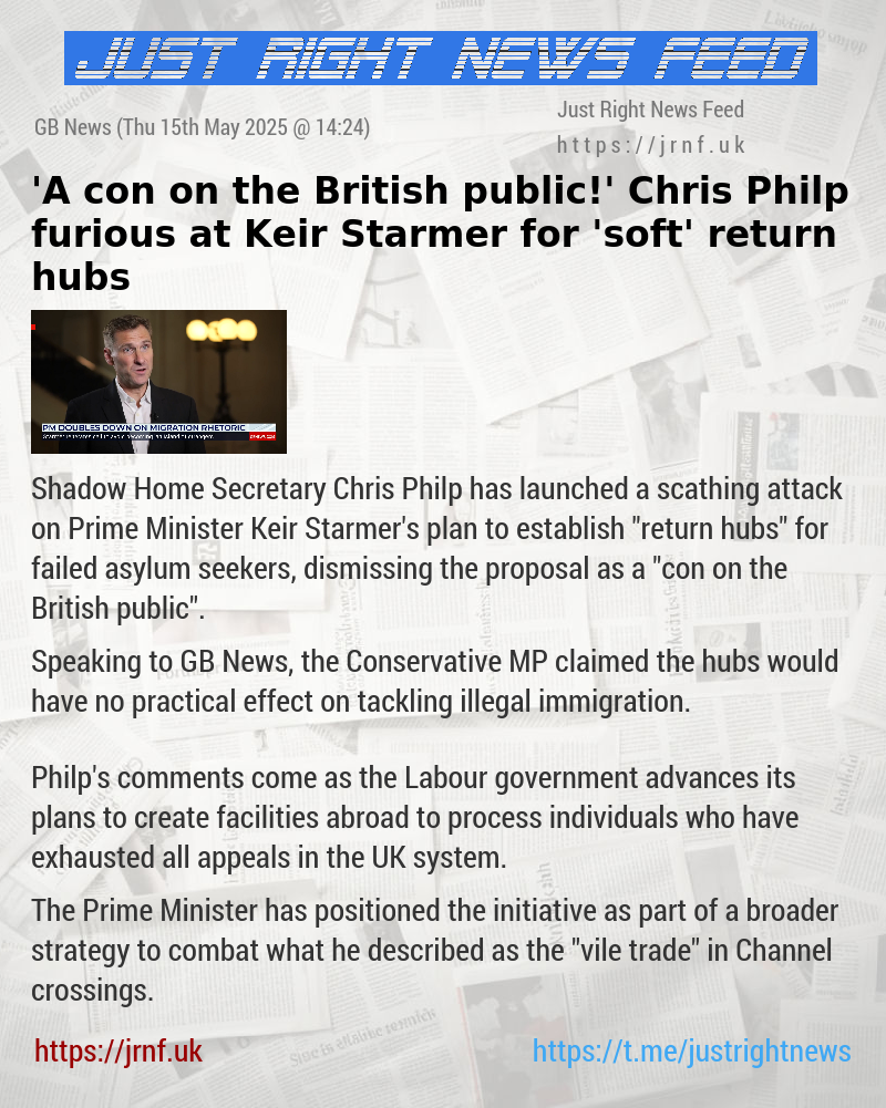 ’A con on the British public!’ Chris Philp furious at Keir Starmer for ’soft’ return hubs