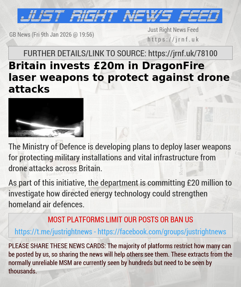 Britain invests &pound;20m in DragonFire laser weapons to protect against drone attacks