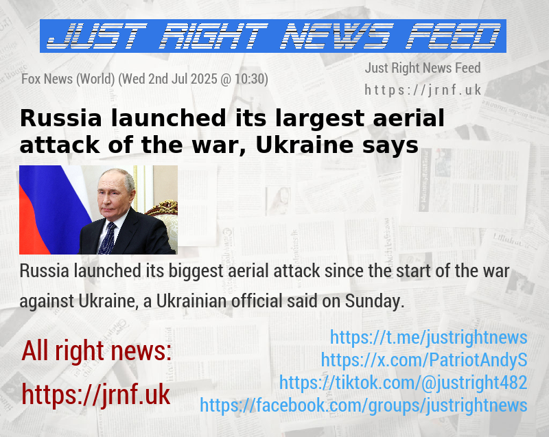 Russia launched its largest aerial attack of the war, Ukraine says