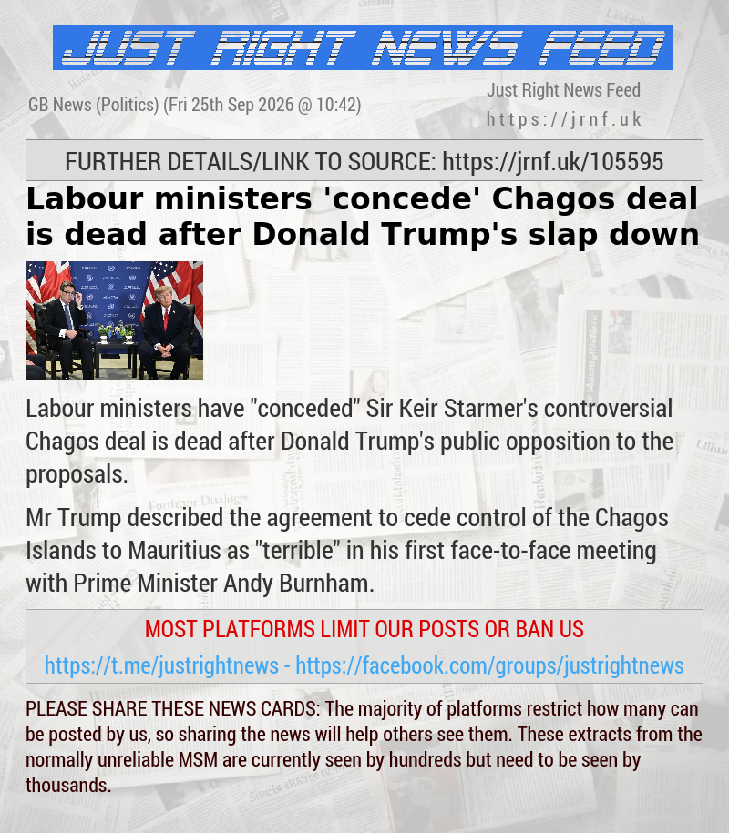 Labour ministers ’concede’ Chagos deal is dead after Donald Trump’s slap down