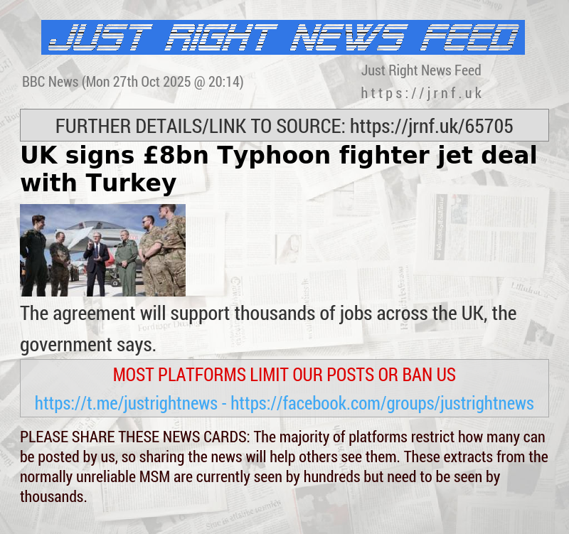UK signs £8bn Typhoon fighter jet deal with Turkey