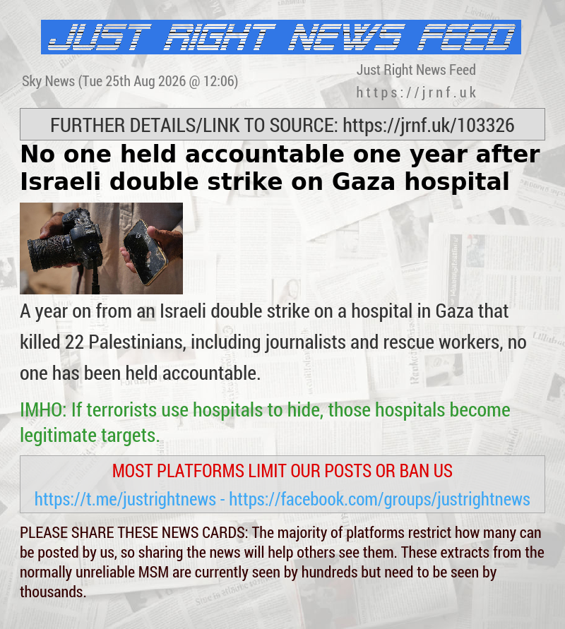 No one held accountable one year after Israeli double strike on Gaza hospital