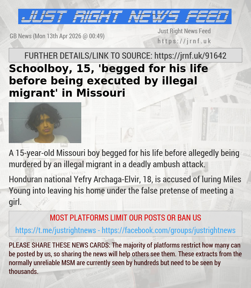 Schoolboy, 15, ’begged for his life before being executed by illegal migrant’ in Missouri