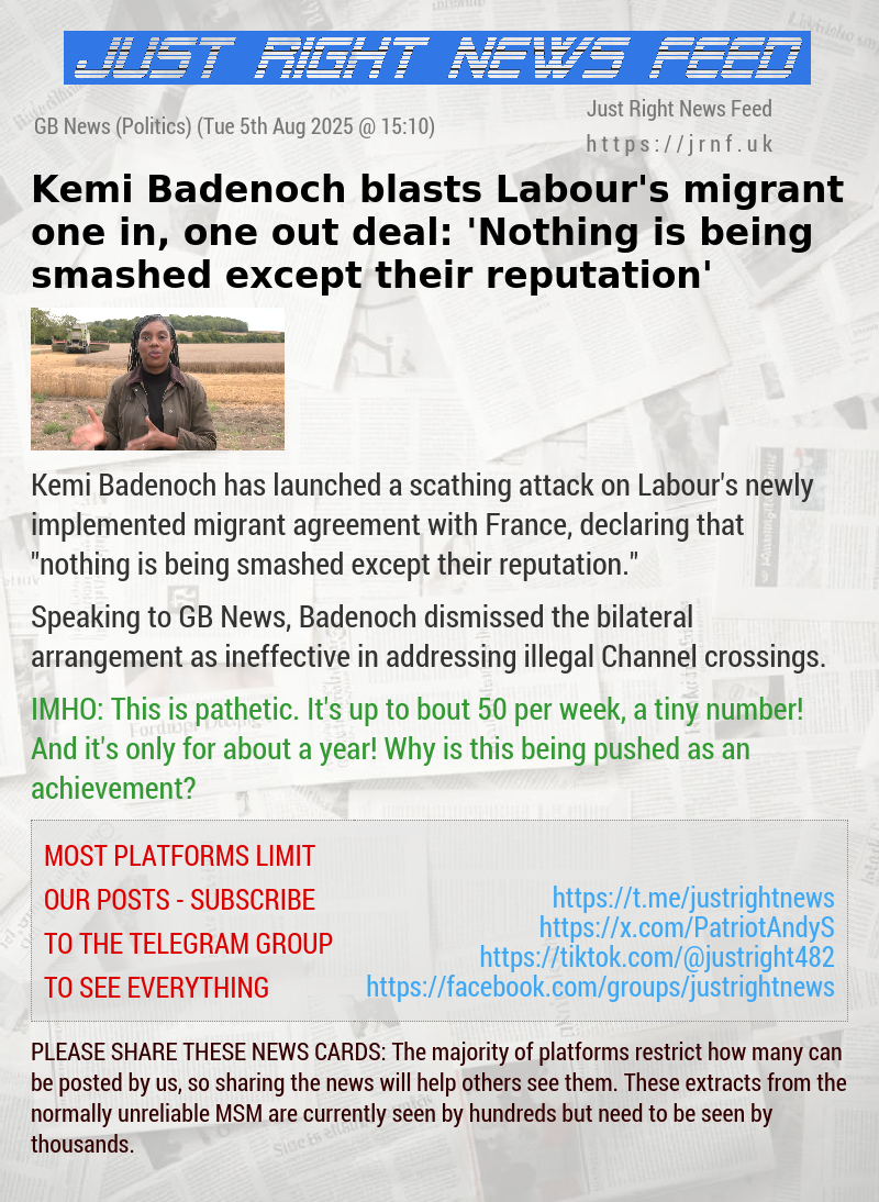 Kemi Badenoch blasts Labour’s migrant one—in, one—out deal: ’Nothing is being smashed except their ​reputation’