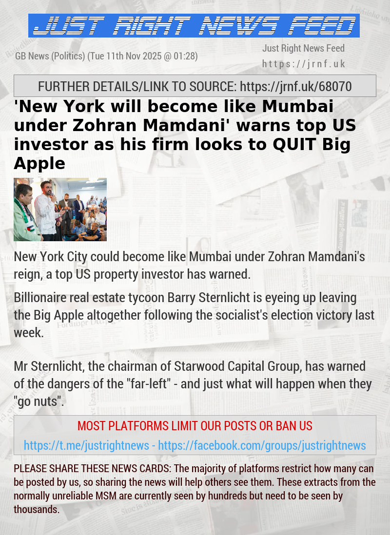 ’New York will become like Mumbai under Zohran Mamdani’ warns top US investor — as his firm looks to QUIT Big Apple