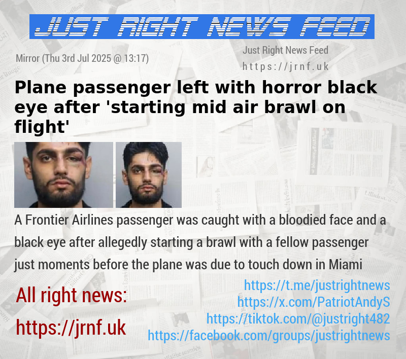 Plane passenger left with horror black eye after ’starting mid—air brawl on flight’