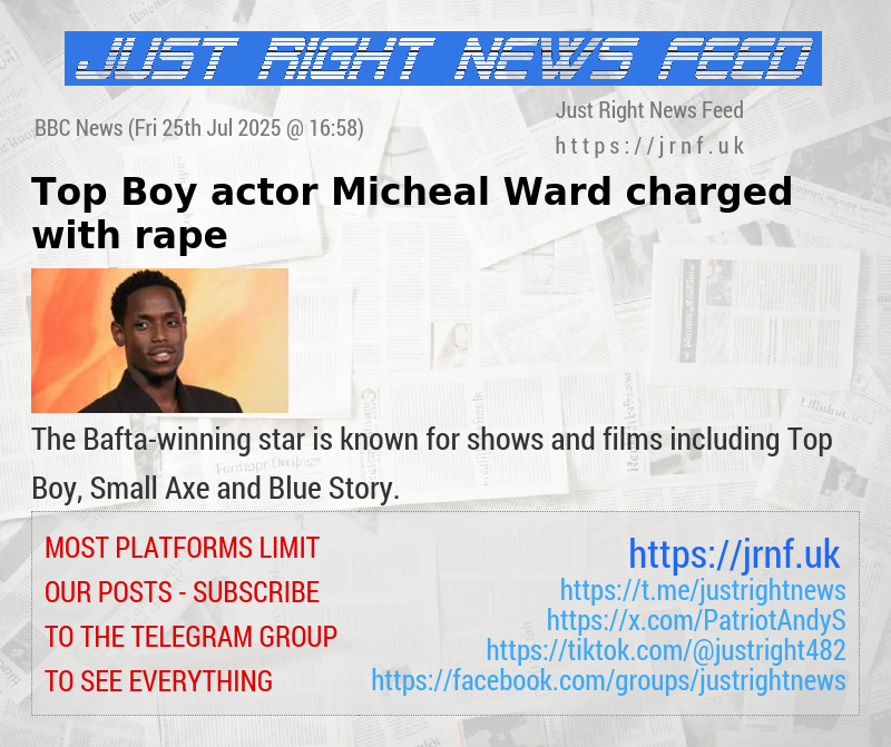 Top Boy actor Micheal Ward charged with rape