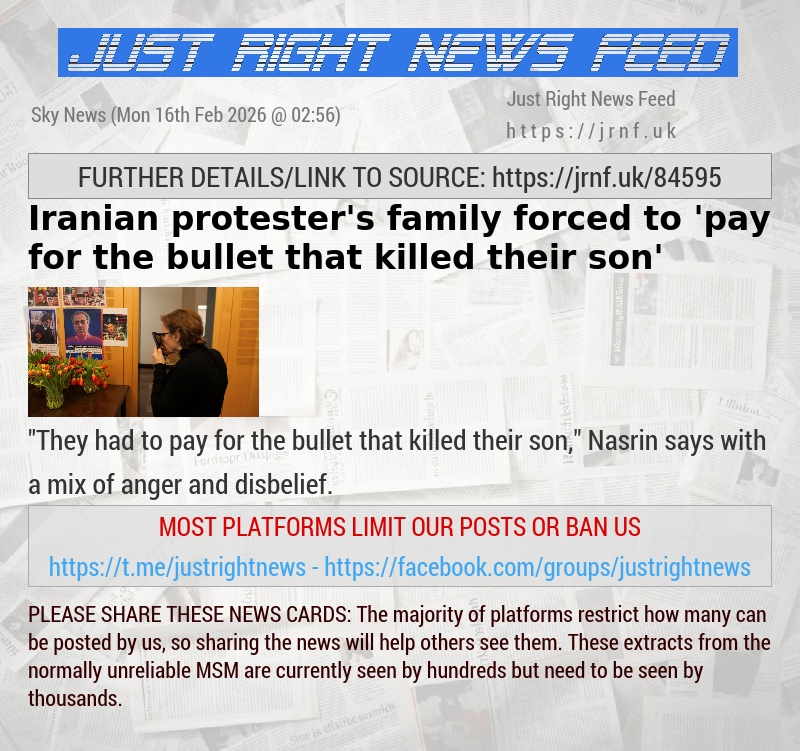 Iranian protester’s family forced to ’pay for the bullet that killed their son’