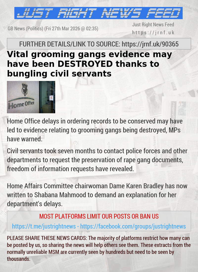 Vital grooming gangs evidence may have been DESTROYED thanks to bungling civil servants