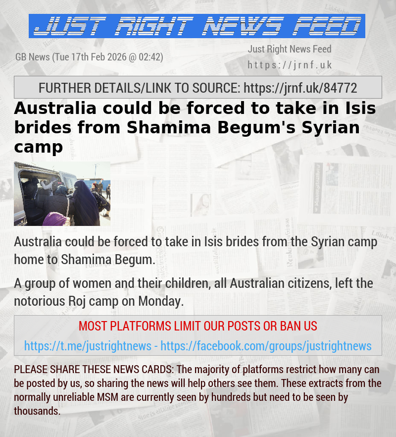 Australia could be forced to take in Isis brides from Shamima Begum’s Syrian camp