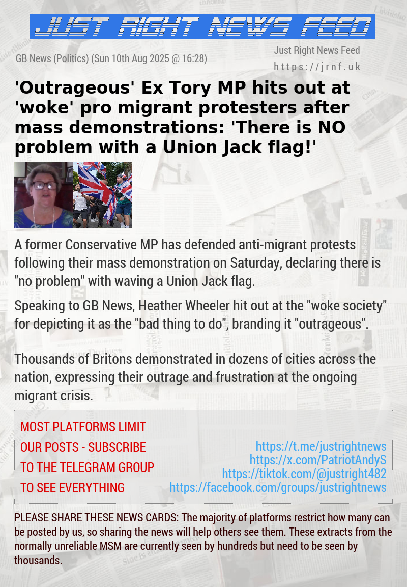 ’Outrageous’ Ex—Tory MP hits out at ’woke’ pro—migrant protesters after mass demonstrations: ’There is NO problem with a Union Jack flag!’