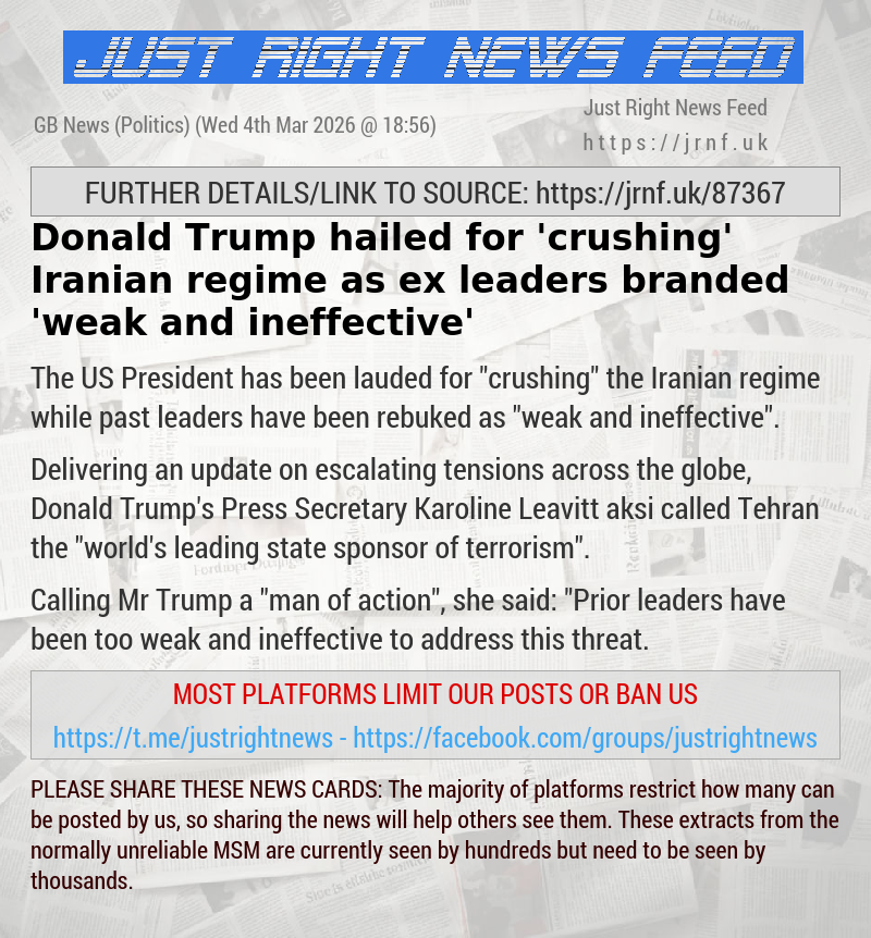 Donald Trump hailed for ’crushing’ Iranian regime as ex—leaders branded ’weak and ineffective’