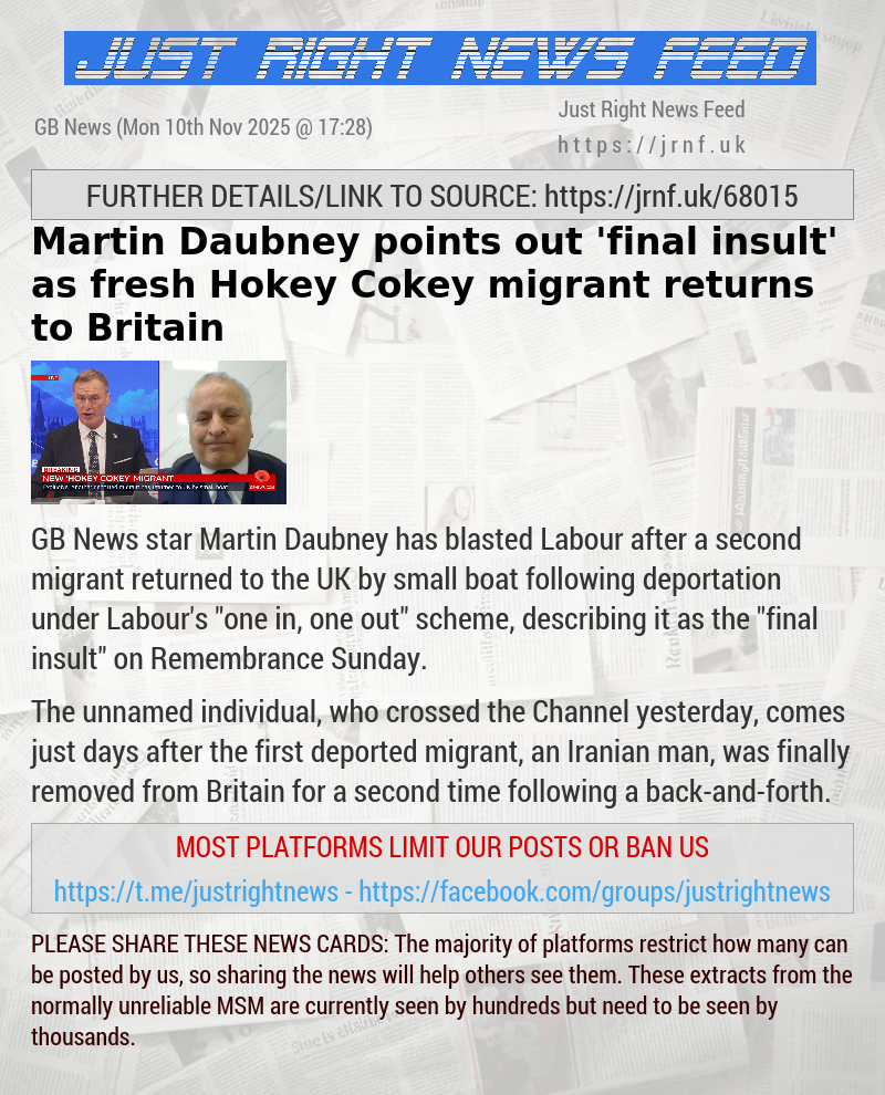 Martin Daubney points out ’final insult’ as fresh Hokey Cokey migrant returns to Britain