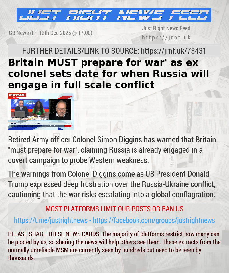 Britain ‘MUST prepare for war’ as ex—colonel sets date for when Russia will engage in full—scale conflict