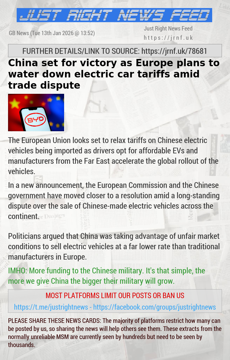 China set for victory as Europe plans to water down electric car tariffs amid trade dispute