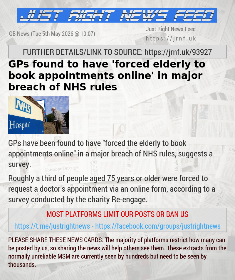 GPs found to have ’forced elderly to book appointments online’ in major breach of NHS rules