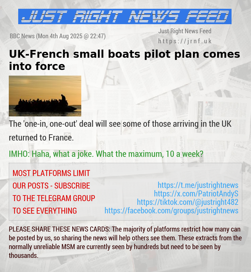 UK—French small boats pilot plan comes into force